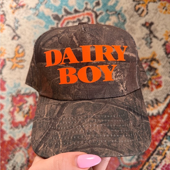 Dairy Boy River Camo Trucker Hat - Orange 🧡 - Picture 5 of 9
